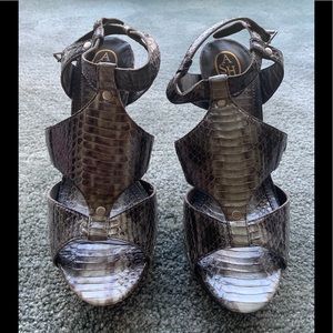 Ash snakeskin heeled sandals